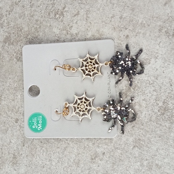 Halloween Spiderweb Earrings - Picture 1 of 2